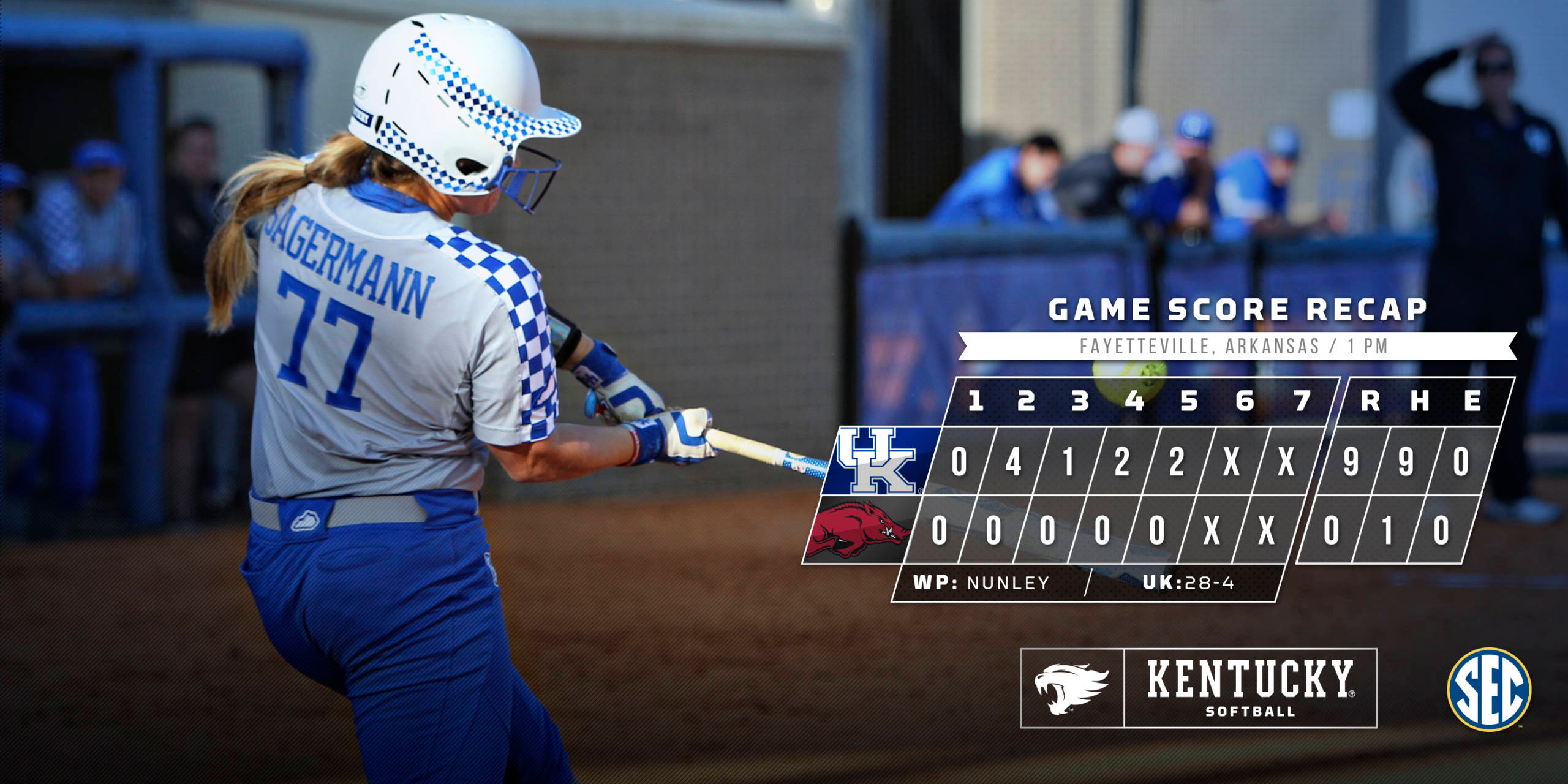 Schaper’s Homer, Nunley’s One-Hitter Pace Kentucky Past Arkansas