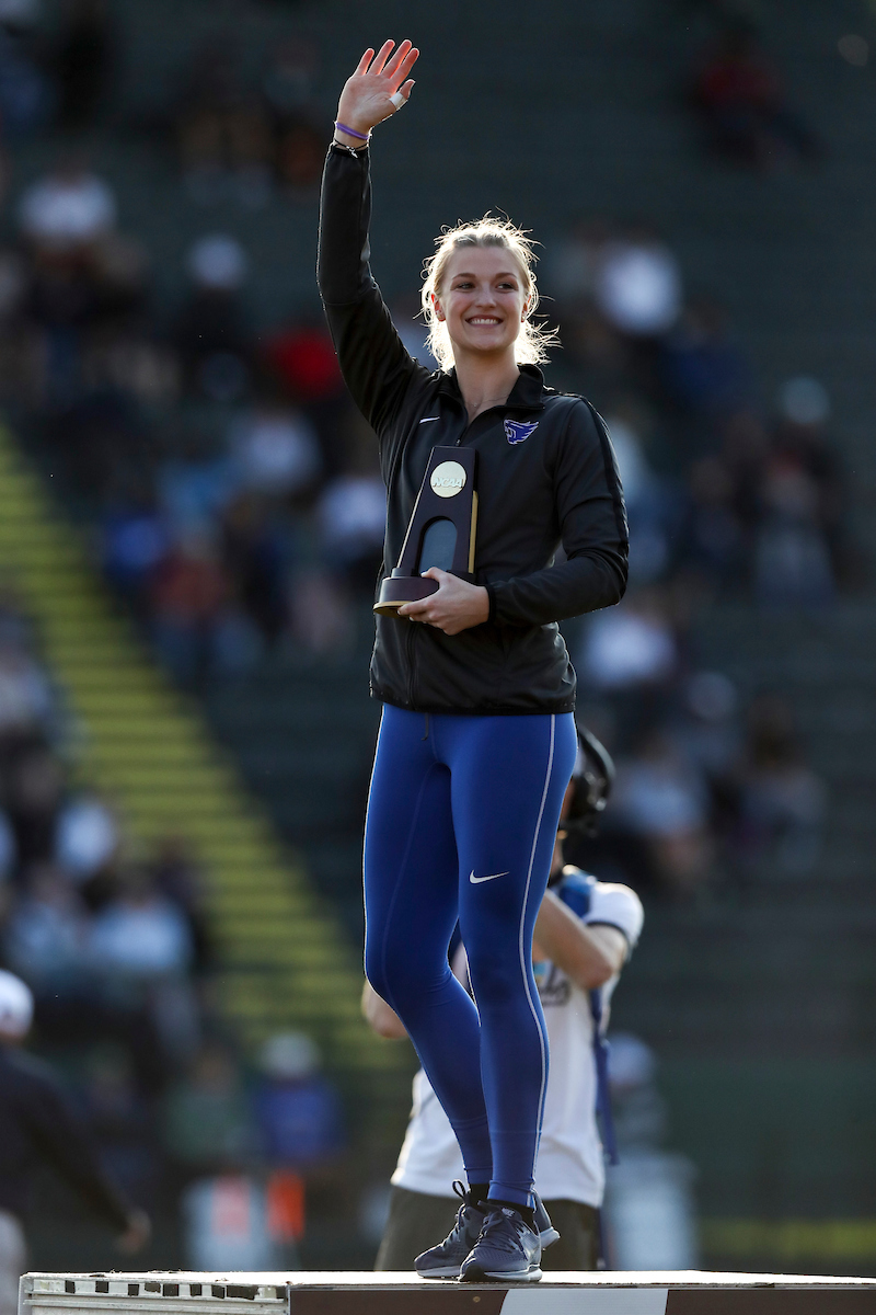 Olivia Gruver.

Day two of the NCAA Track and Field Outdoor National Championships. Eugene, Oregon. Thursday, June 7, 2018.

Photo by Elliott Hess | UK Athletics
