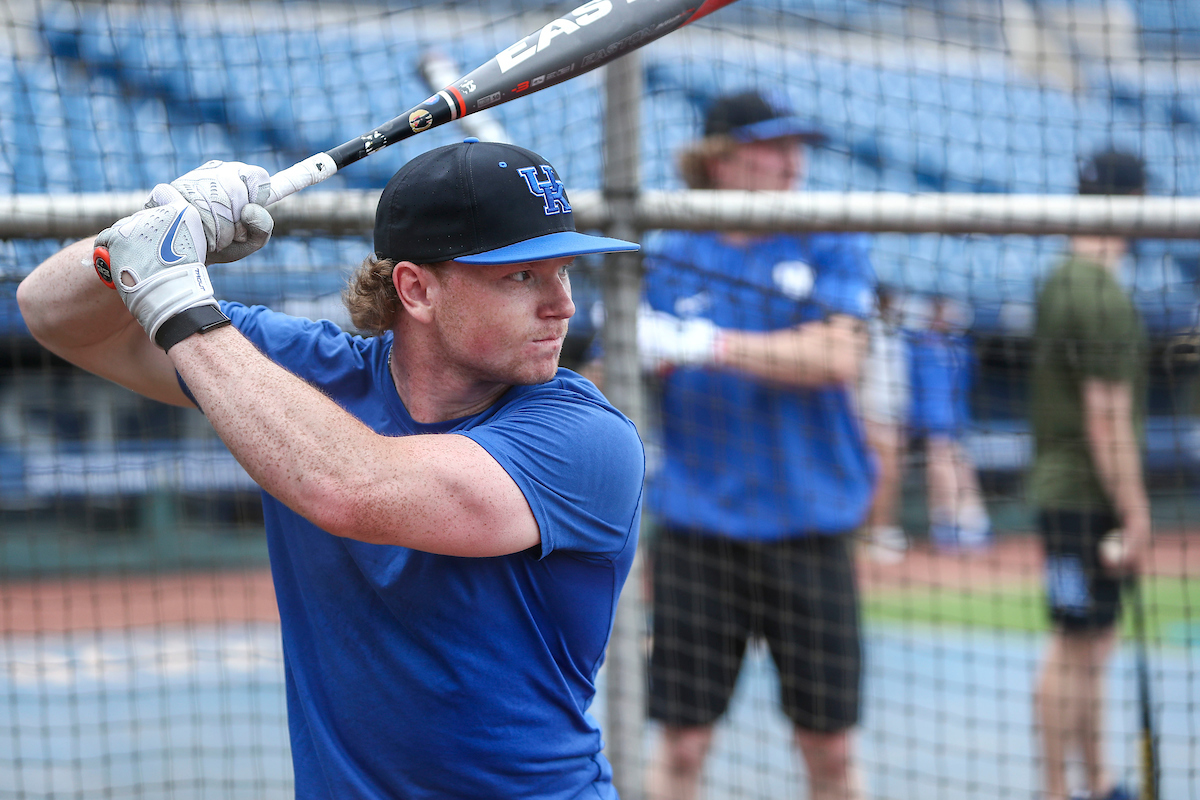 Nolan McCarthy.Kentucky Baseball Practice at the 2022 SEC Tournament.Photo by Sarah Caputi | UK Athletics