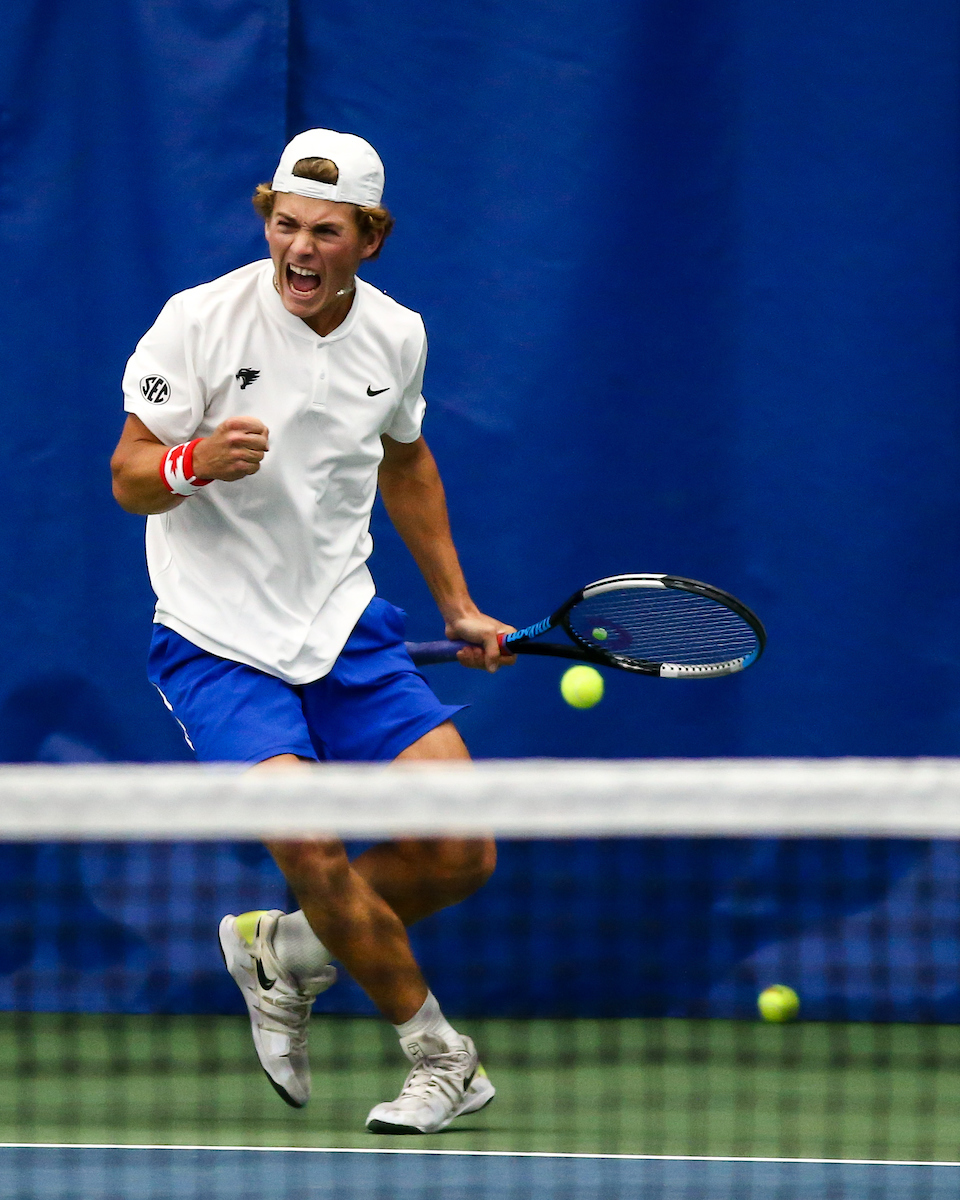 Liam Draxl. Celebration. 

Kentucky beat Bellarmine 7-0.

Photo by Eddie Justice | UK Athletics