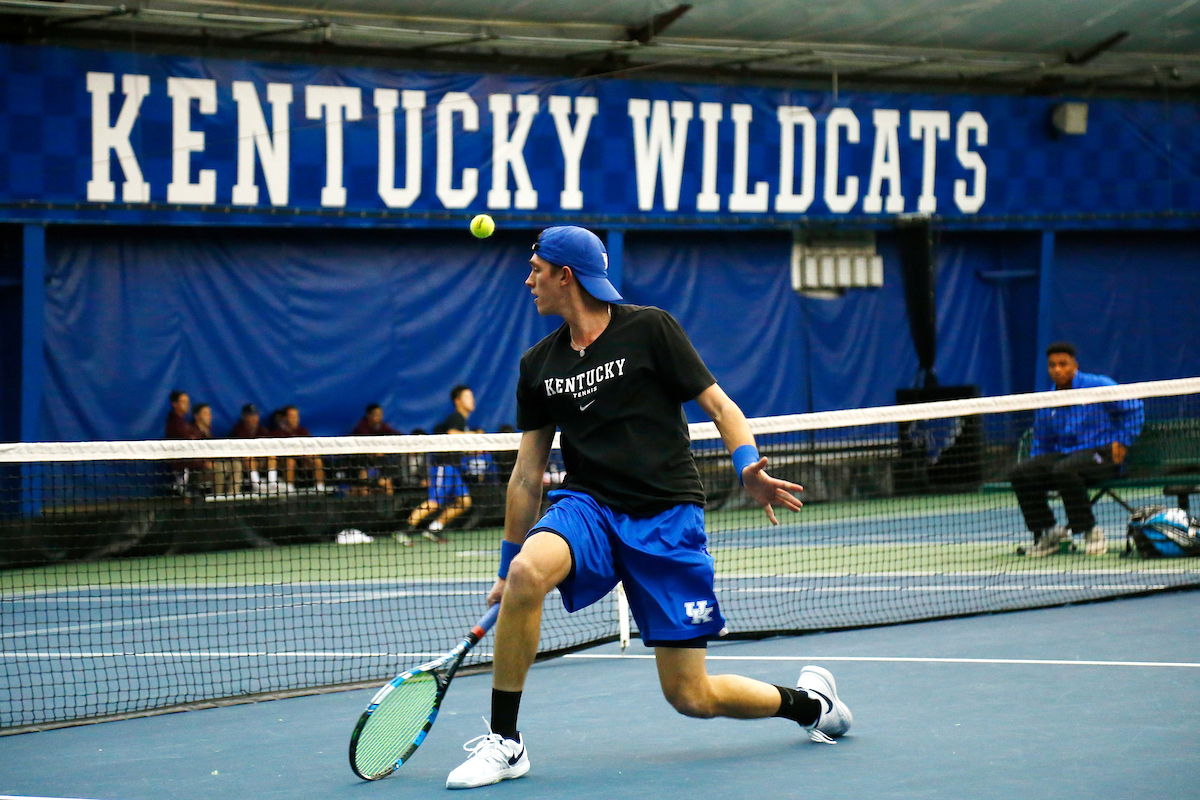 Austin Hessy.

The University of Kentucky men?s tennis squad in action against EKU on Friday, January 19th, 2018, at the Hilary J. Boone Center in Lexington, Ky.

Photo by Quinn Foster I UK Athletics