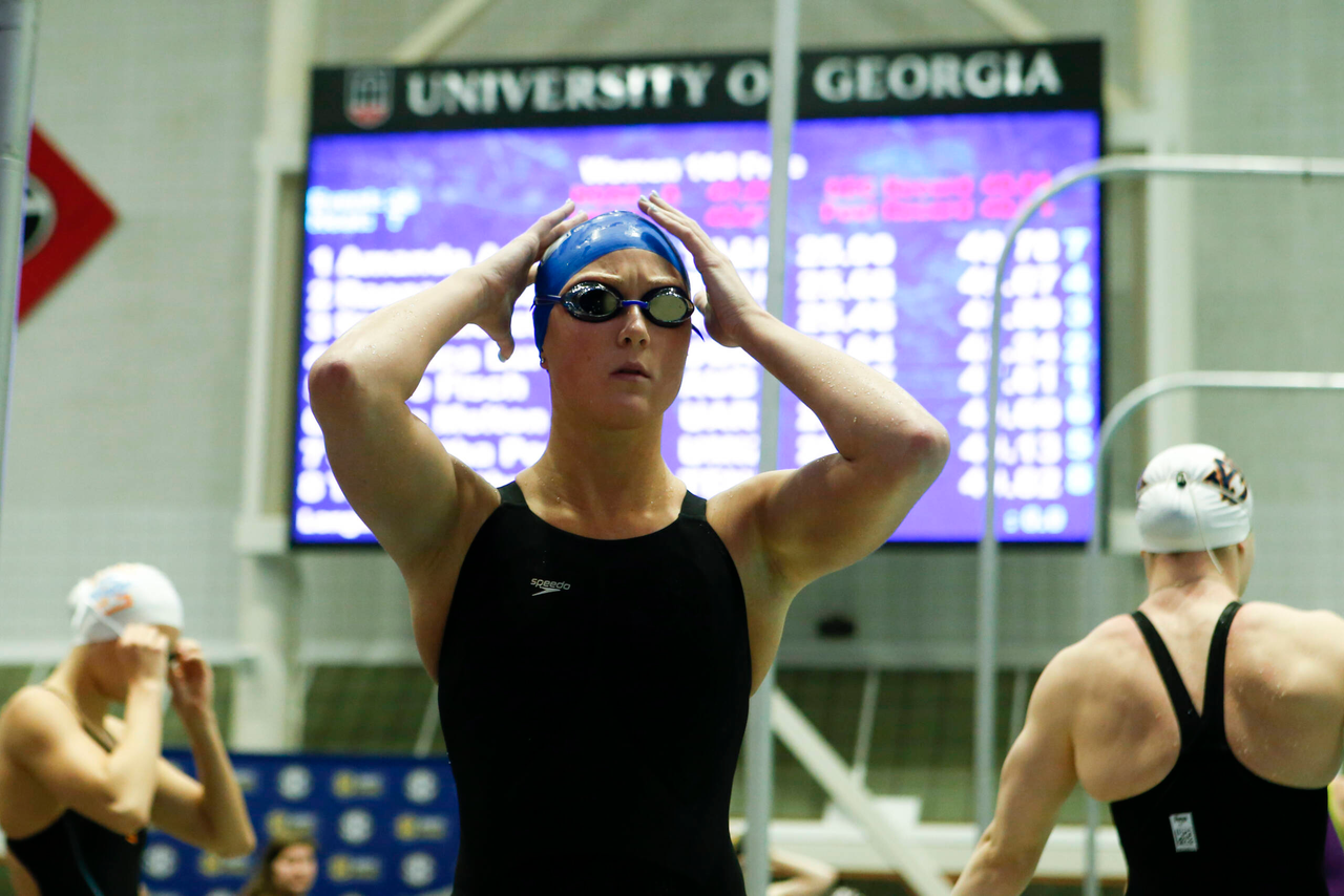 Photos from the morning portion of the final day of the 2019 SEC Swimming and Diving Championships in the Gabrielsen Natatorium at the University of Georgia in Athens, Ga., on Saturday, Feb. 23, 2019. (Casey Sykes)
