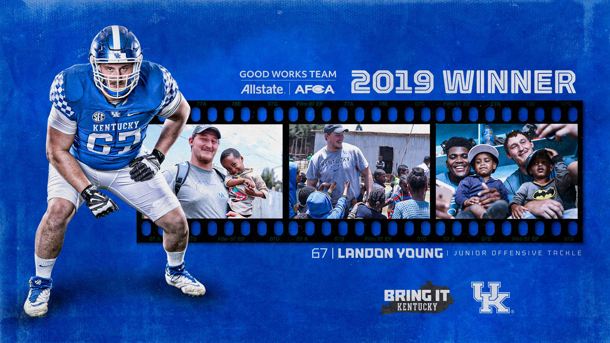 Landon Young Named to 2019 Allstate AFCA Good Works Team®