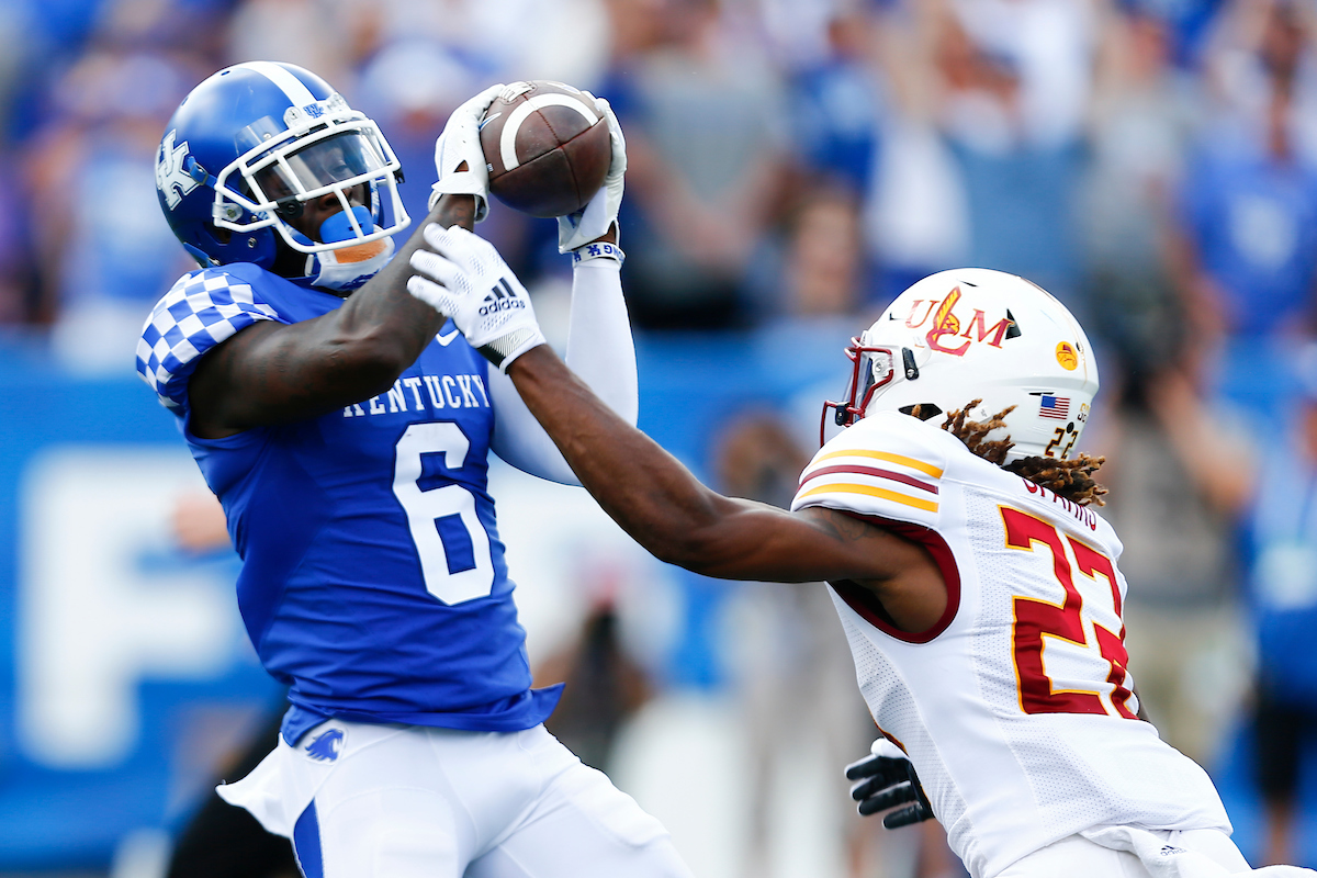 Josh Ali. 

UK beat ULM 45-10. 

Photo By Barry Westerman | UK Athletics