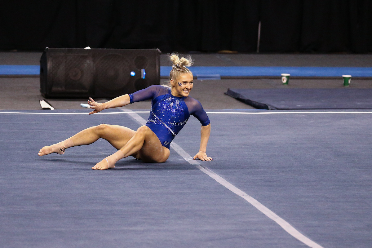Hailey Davis.

Kentucky fall to Alabama 196.775 - 196.350.

Photo by Sarah Caputi | UK Athletics