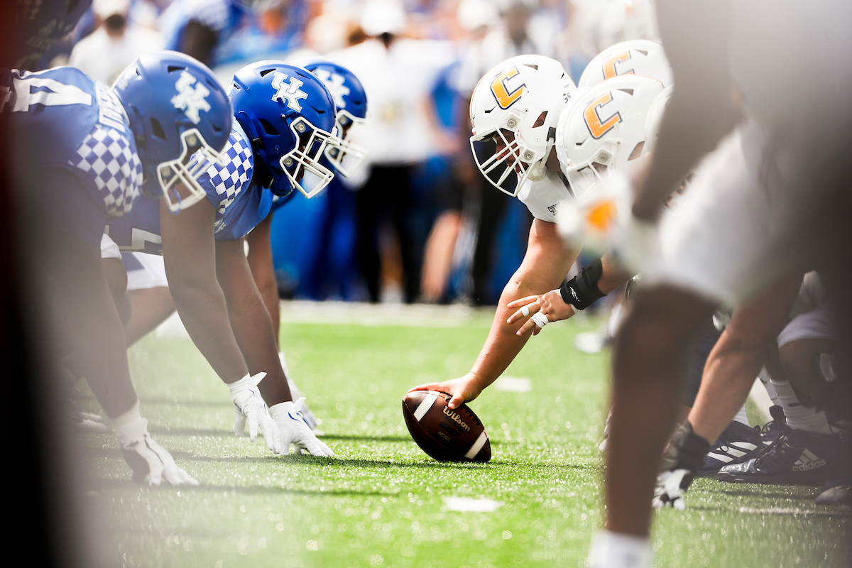 Defensive Line.

UK beats UTC, 28-23.

Photos by Chet White | UK Athletics