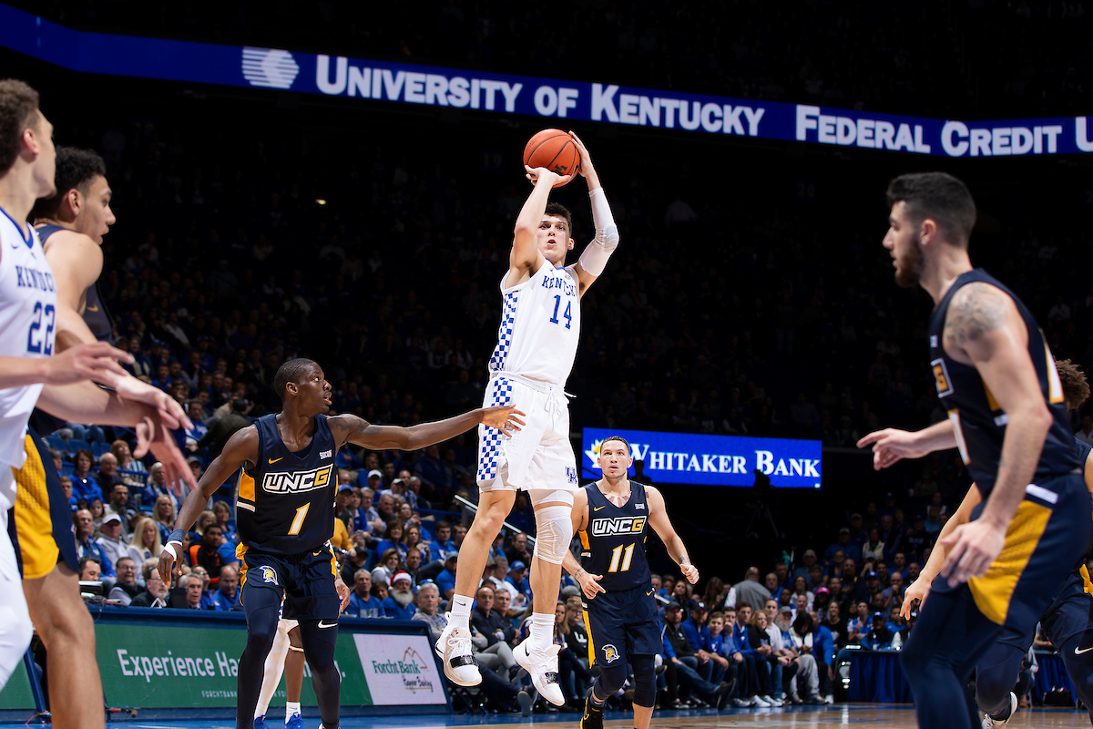 Tyler Herro.

Kentucky men's basketball beat UNCG 78-61 on Saturday in Rupp Arena.

Photo by Chet White | UK Athletics