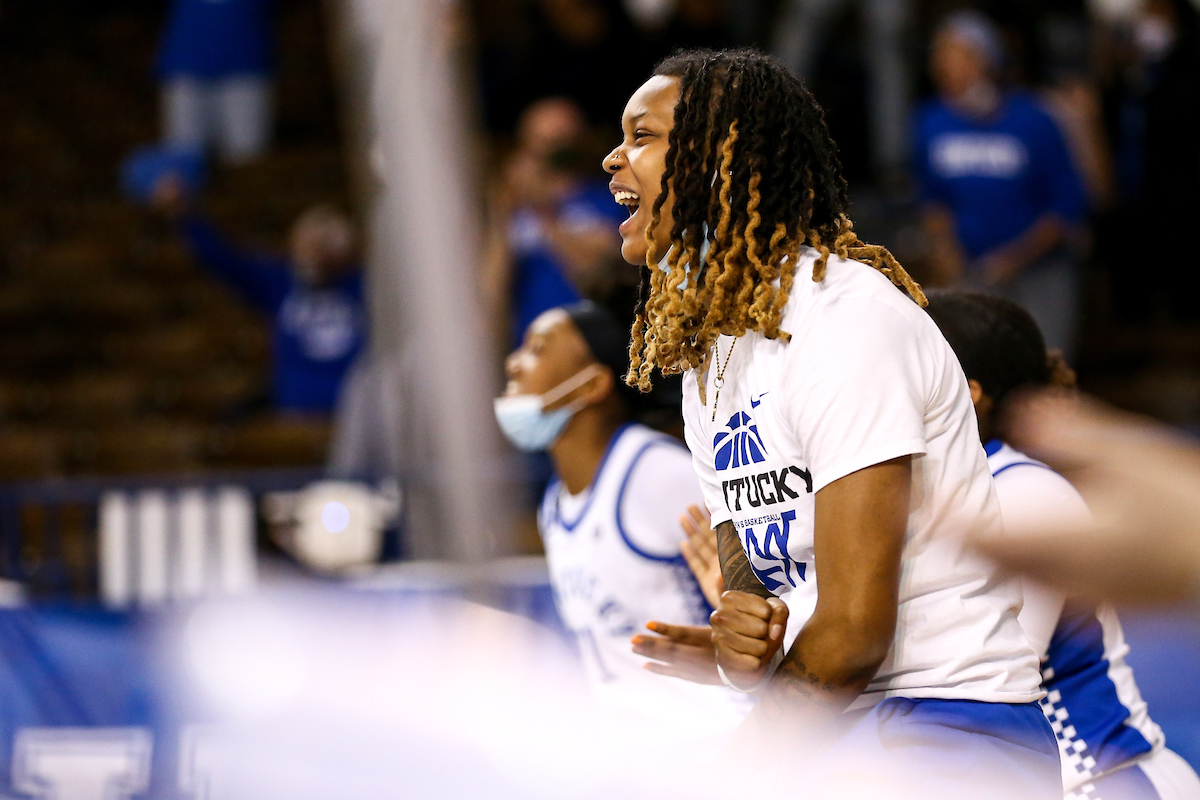 Jazmine Messengil.  

Kentucky beats Indiana 72-68.

Photo by Eddie Justice | UK Athletics