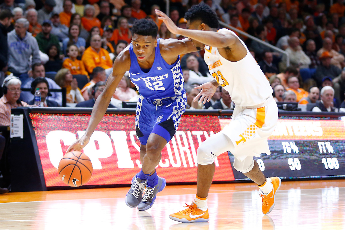 Shai Gilgeous-Alexander.

The University of Kentucky men's basketball team falls to Tennessee 76-65 on Saturday, January 6, 2018, at Thompson-Boling Arena in Knoxville, TN.

Photo by Chet White | UK Athletics