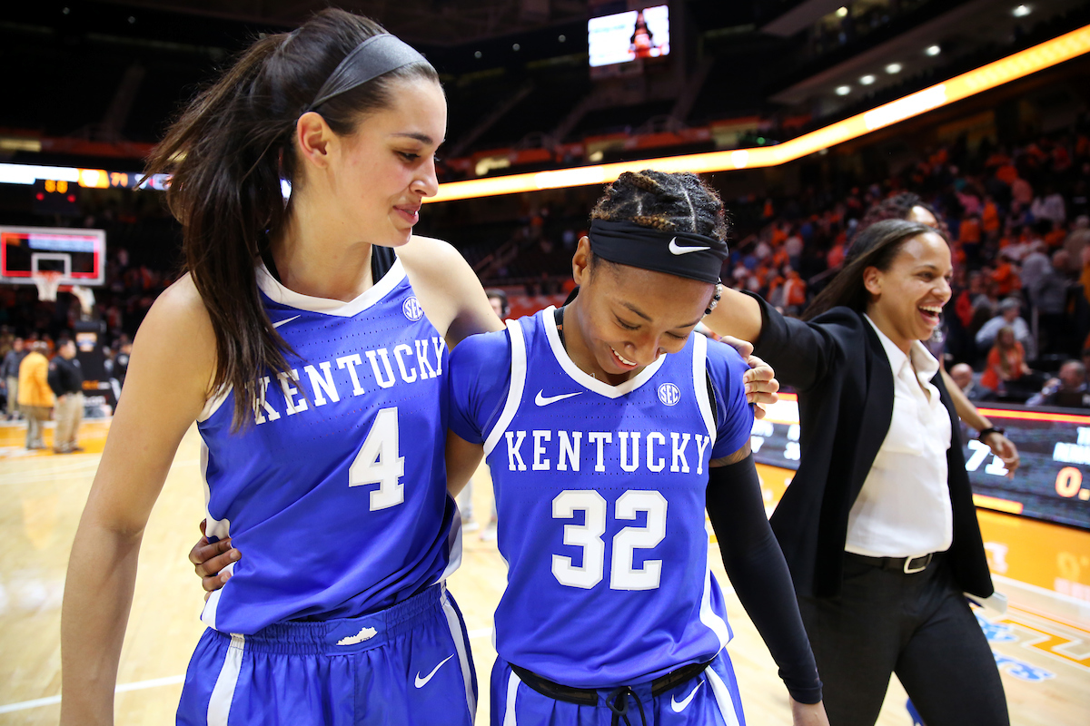 Maci Morris, Jaida Roper
The UK Women's Basketball team beats Tennessee 73-71. 

Photo by Britney Howard  | UK Athletics