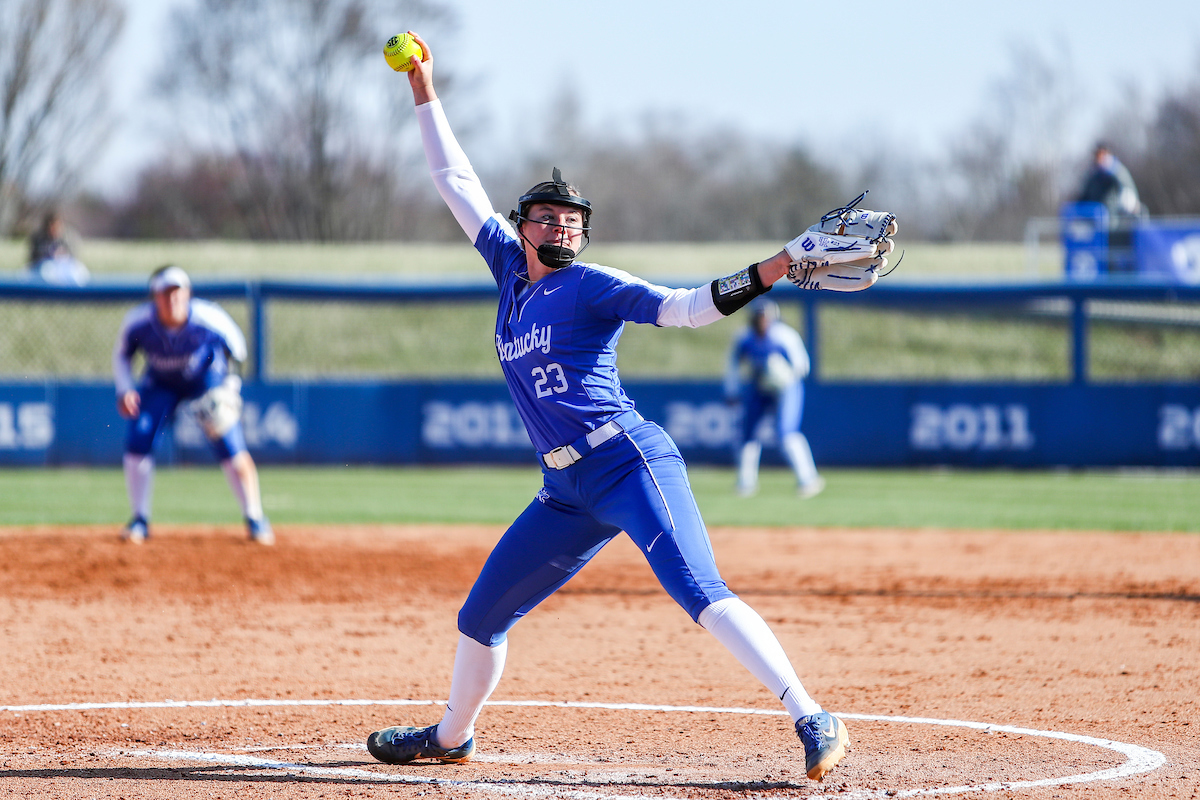 Stephanie Schoonover.

Kentucky defeats Ohio 16-8.

Photo by Sarah Caputi | UK Athletics