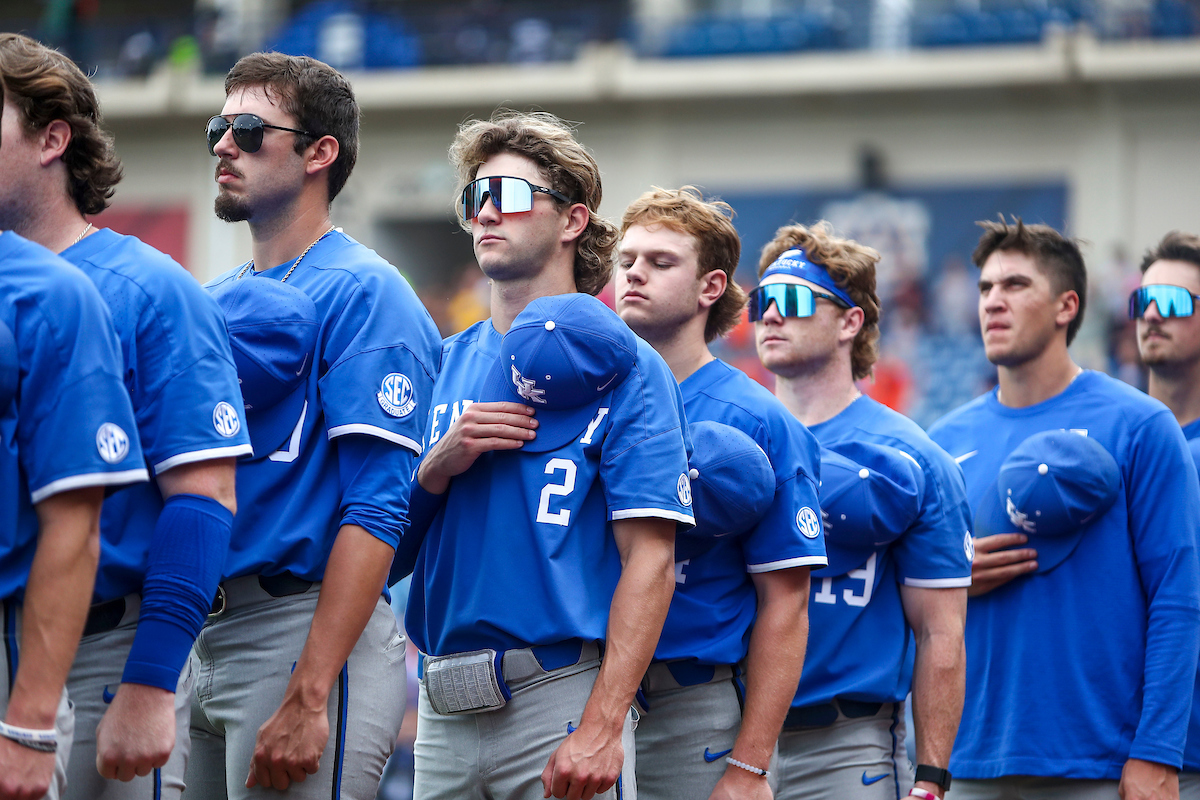 Mason Hazelwood. Jase Felker. Emilien Pitre. Nolan McCarthy. Wyatt Hudepohl.

Kentucky beats Auburn 3-1.

Photo by Sarah Caputi | UK Athletics