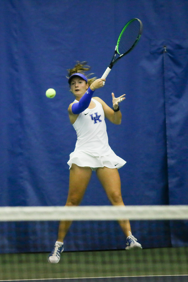Tiphanie Fiquet.

Kentucky women's tennis hosts Miami University (OH).

Photo by Hannah Phillips | UK Athletics