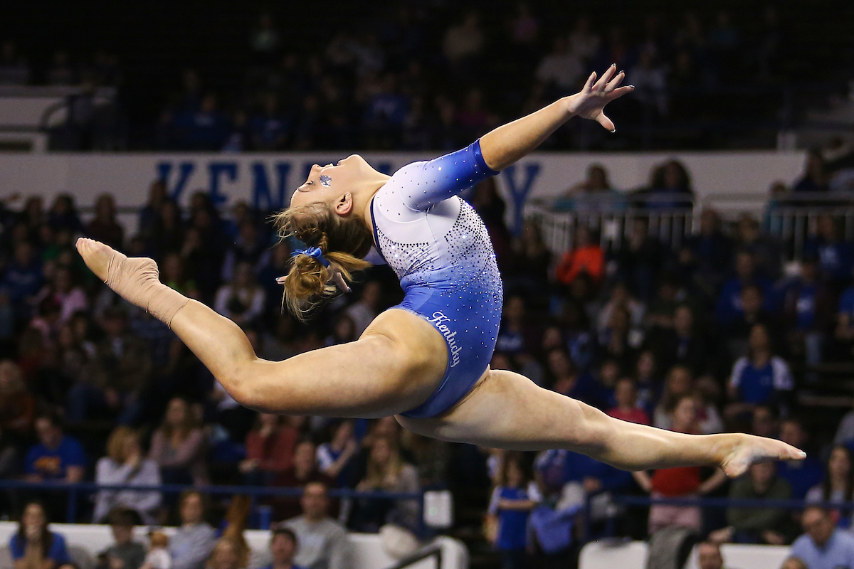 Raena Worley.

Kentucky falls to Georgia 197.050-196.825.

Photo by Hannah Phillips | UK Athletics