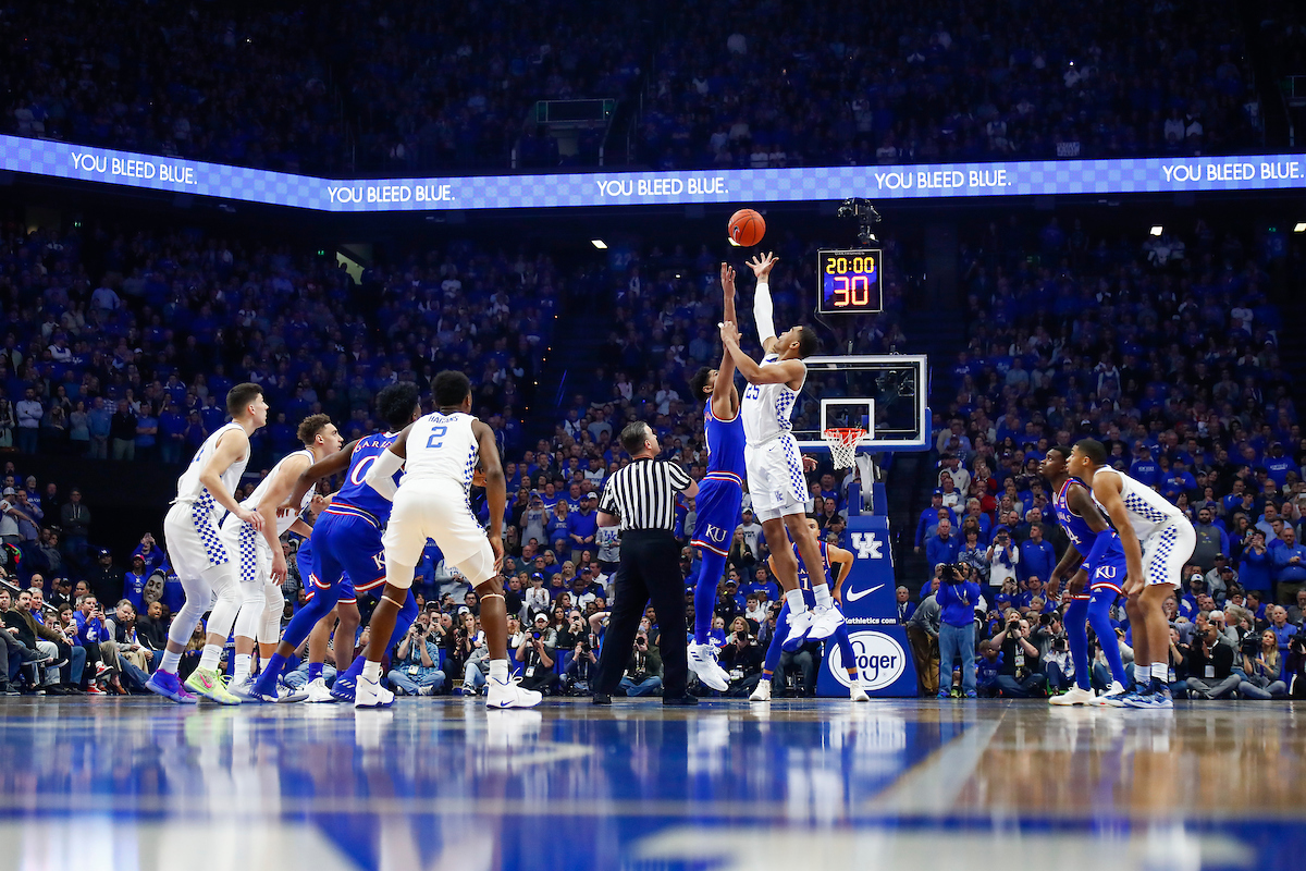 tip off. PJ Washington.

The UK men's basketball team beat Kansas 71-63 at Rupp Arena on Saturday, January 26, 2019.

Photo by Chet White| UK Athletics