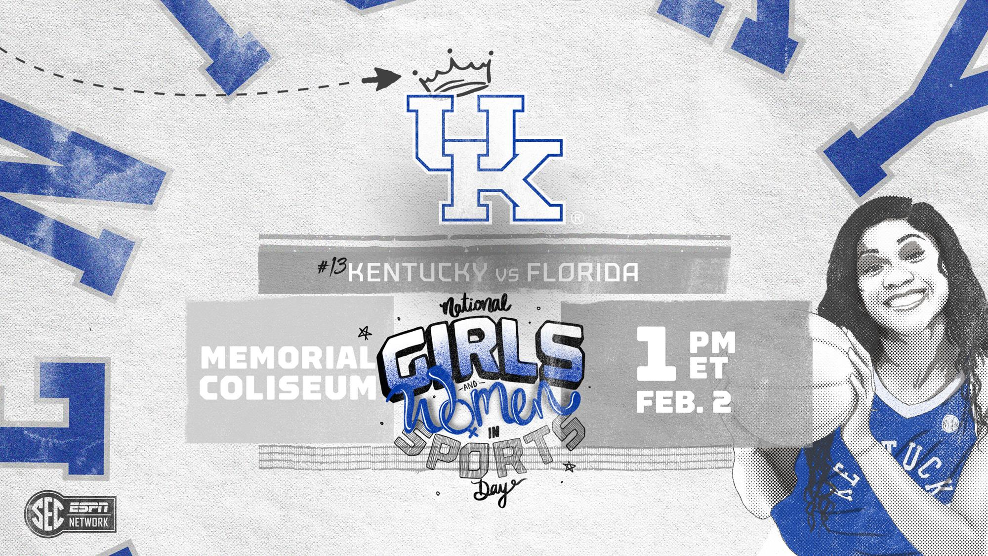 No. 13 Kentucky Celebrates National Girls and Women in Sports Day Sunday vs. Florida