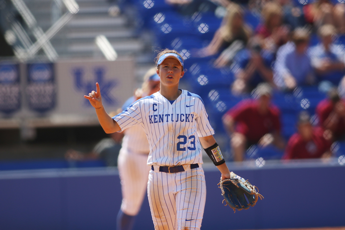 Katie Reed.

The University of Kentucky softball team during Game 2 against South Carolina for Senior Day on Sunday, May 6th, 2018 at John Cropp Stadium in Lexington, Ky.

Photo by Quinn Foster I UK Athletics