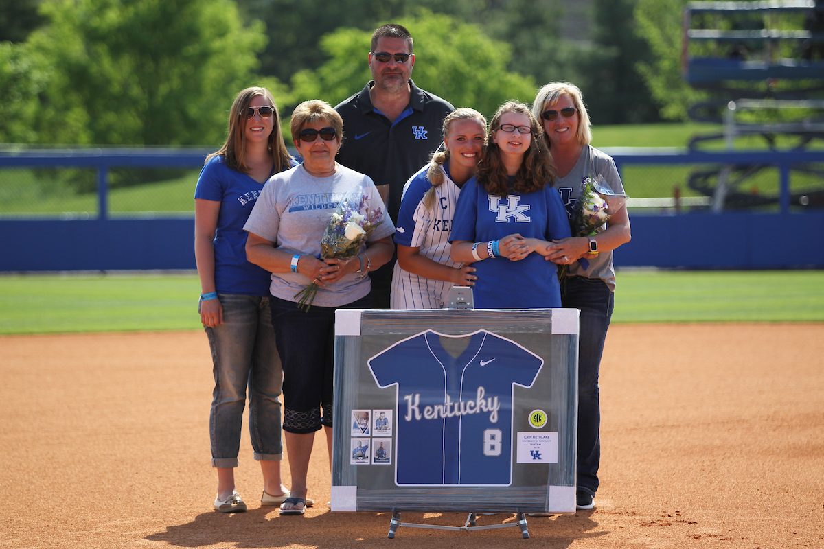 Erin Rethlake.

The University of Kentucky softball team during Game 1 against South Carolina for Senior Day on Sunday, May 6th, 2018 at John Cropp Stadium in Lexington, Ky.

Photo by Quinn Foster I UK Athletics
