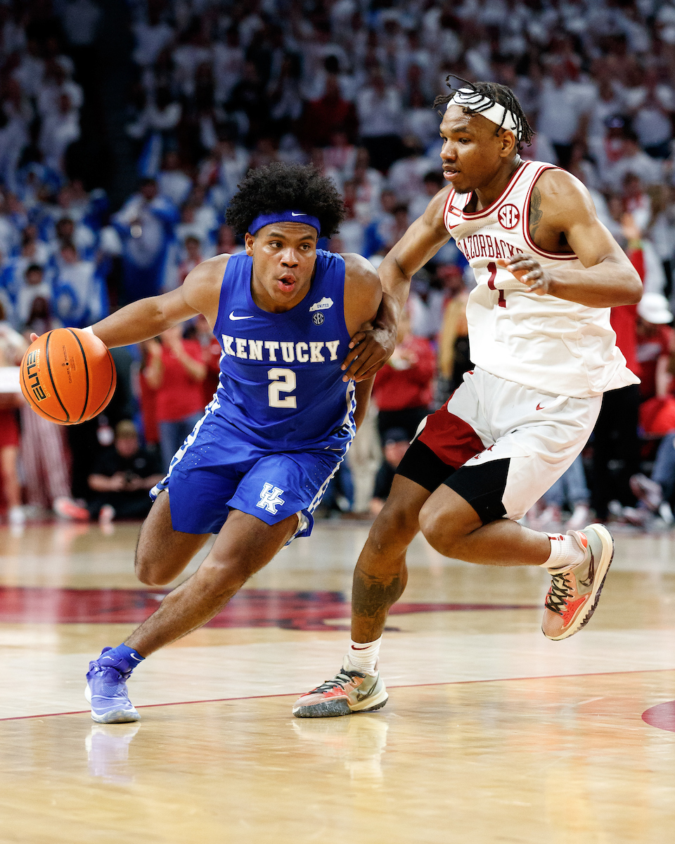Sahvir Wheeler. 

Kentucky falls to Arkansas, 75-73.

Photo by Elliott Hess | UK Athletics