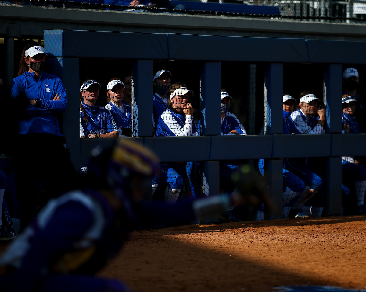 Dugout. 

Kentucky loses to LSU 10-4. 

Photo by Eddie Justice | UK Athletics