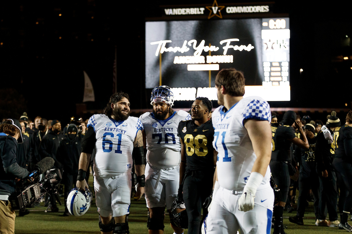 Darian Kinnard. Austin Dotson.

Kentucky beats Vandy, 34-17.

Photo by Elliott Hess | UK Athletics