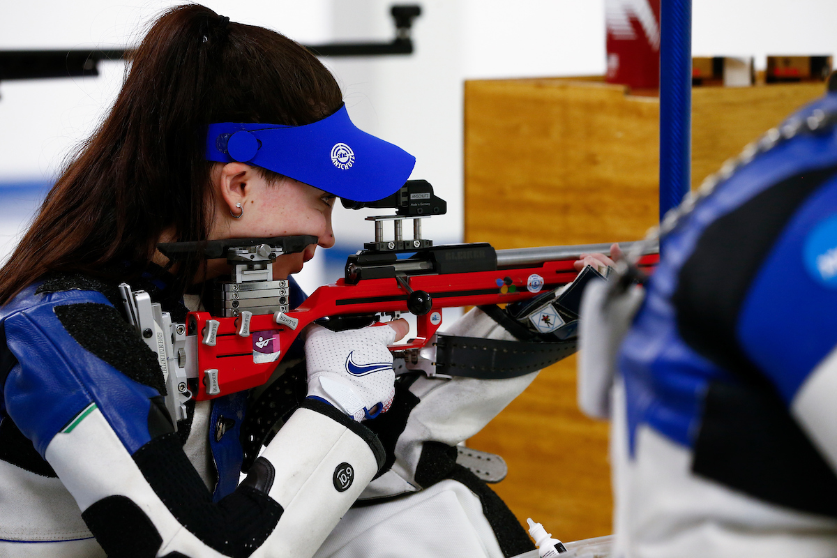 Mary Tucker. 

Kentucky NCAA Rifle Qualifier. 

Photo By Barry Westerman | UK Athletics