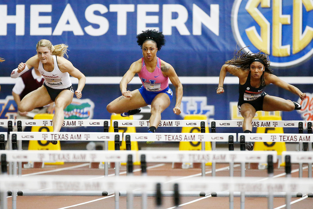 Jasmine Camacho-Quinn.

The University of Kentucky track and field team competes in day two of the 2018 SEC Indoor Track and Field Championships at the Gilliam Indoor Track Stadium in College Station, TX., on Sunday, February 25, 2018.

Photo by Chet White | UK Athletics
