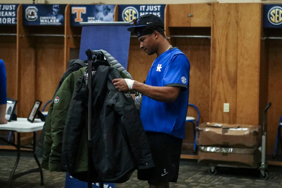 Daniel Harris IV. 

Kentucky Baseball Practice at the 2022 SEC Tournament.

Photo by Sarah Caputi | UK Athletics