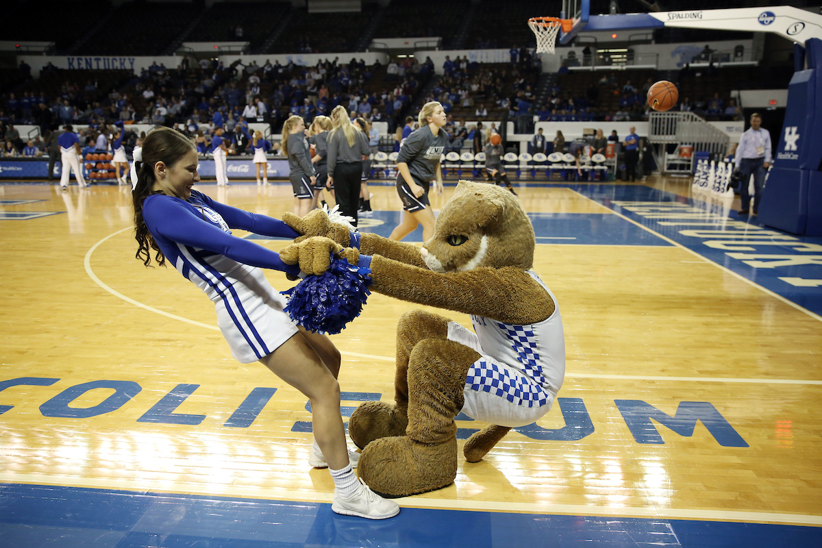 Cheer, Wildcat
The Women's Basketball team beat Lincoln Memorial University.
Photo by Britney Howard | UK Athletics
