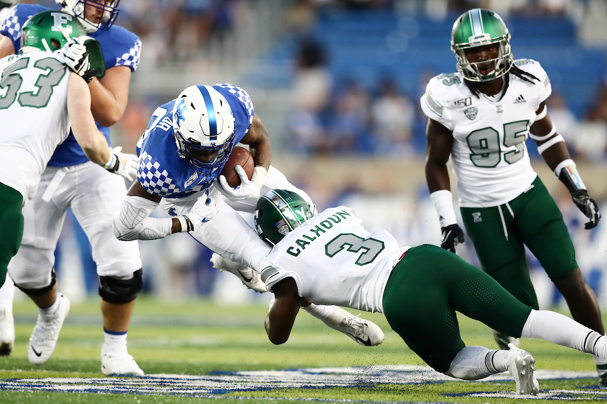 A.J. Rose.


UK beat EMU 38-17.


Photo by Elliott Hess | UK Athletics