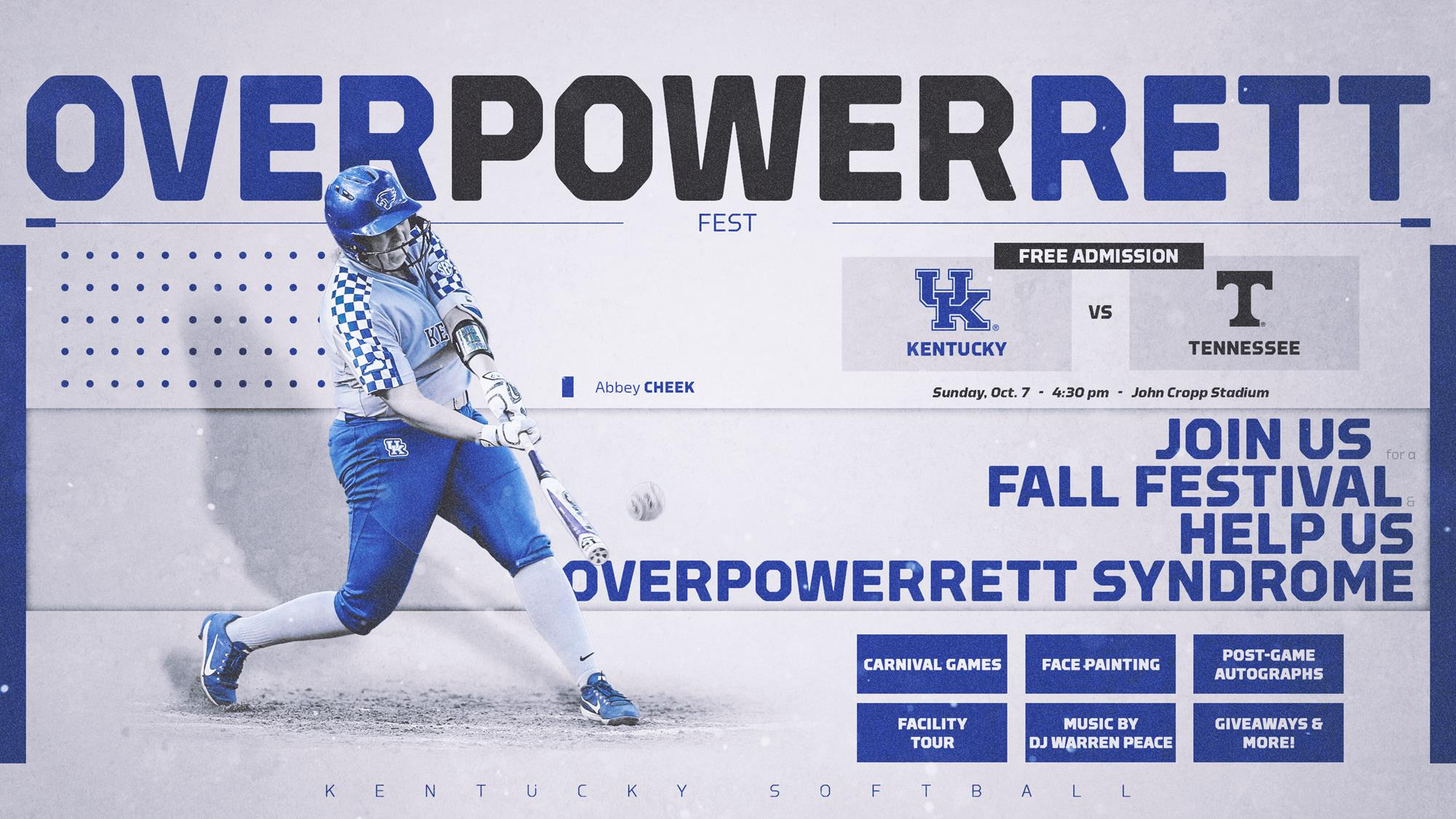 Kentucky Softball To Overpower Rett Syndrome vs. Tennessee