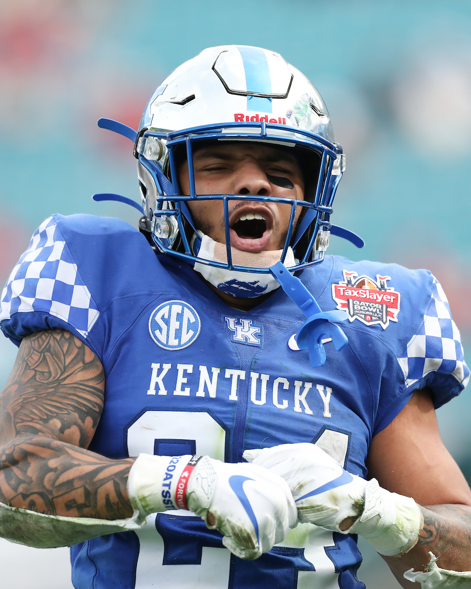 CHRIS RODRIGUEZ JR.

Kentucky beats NC State, 23-21, to win the TaxSlayer Gator Bowl.

Photo by Elliott Hess | UK Athletics