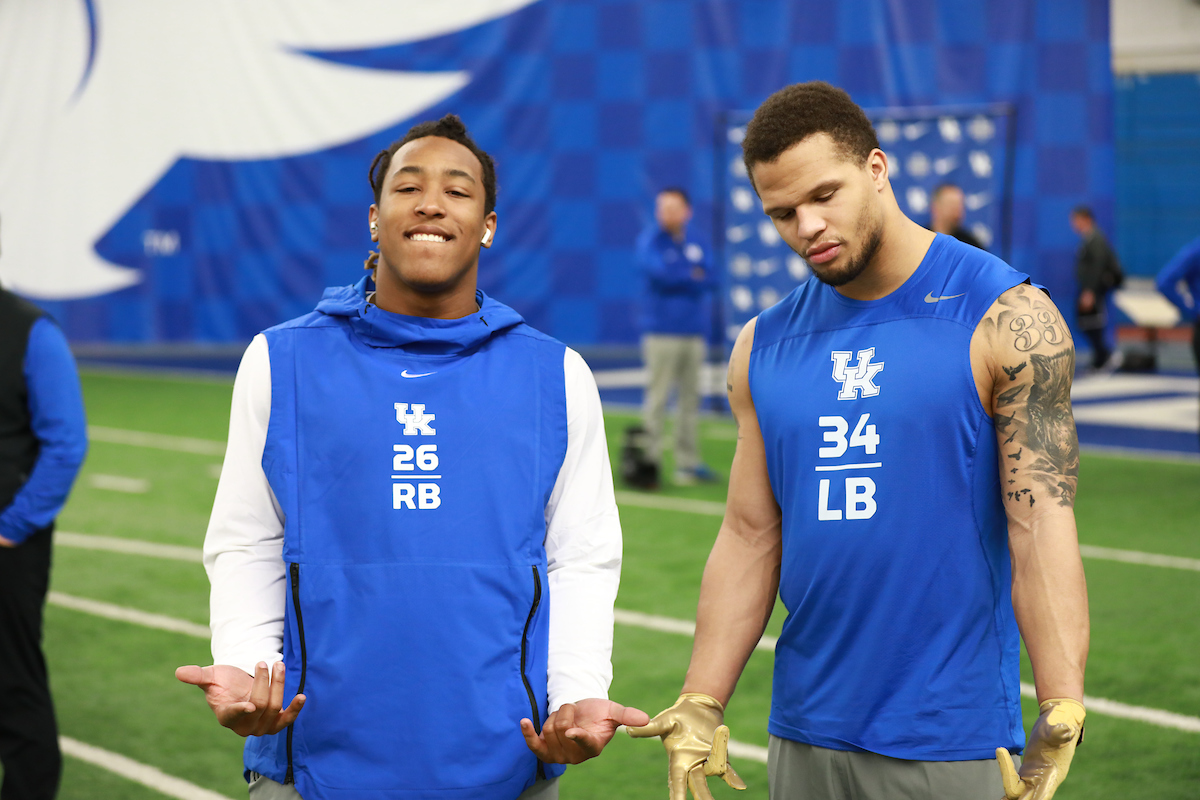 Benny Snell Jr. Jordan Jones.

Pro Day for UK Football.

Photo by Jacob Noger | UK Athletics