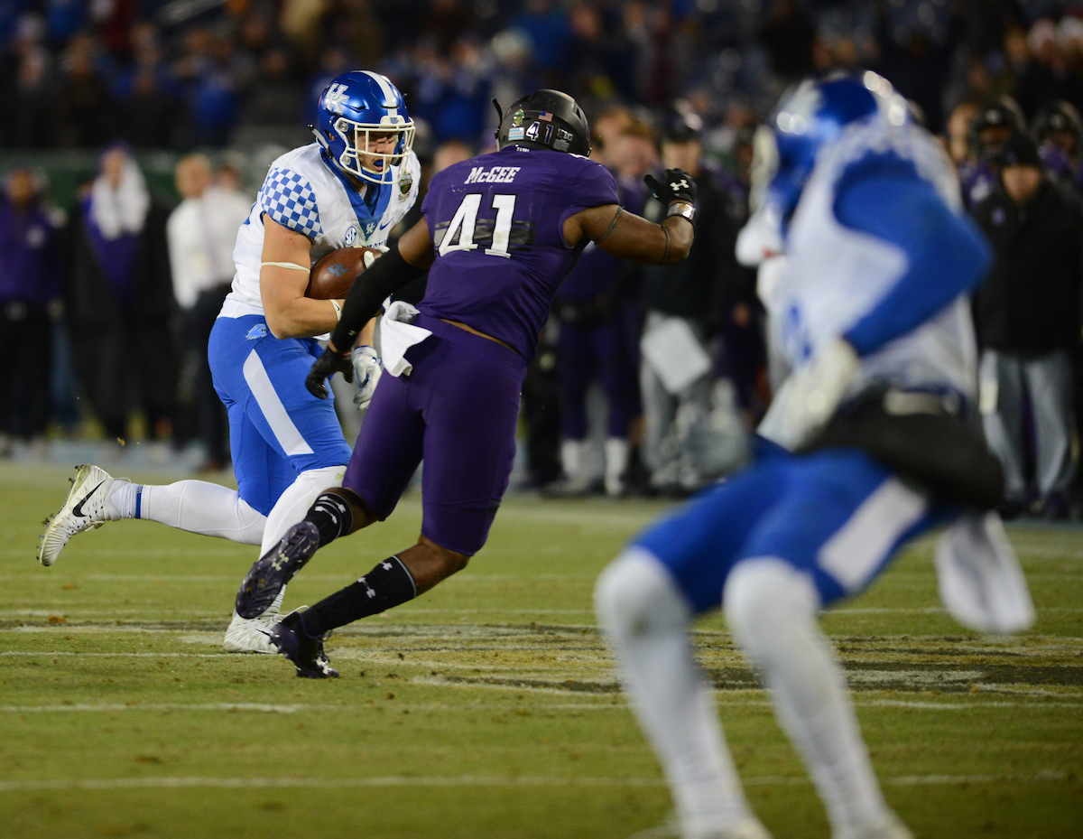 The University of Kentucky football team falls to Northwestern 23-24 in the Music City Bowl on Friday, December 29, 2017, at Nissan Field in Nashville, Tn.