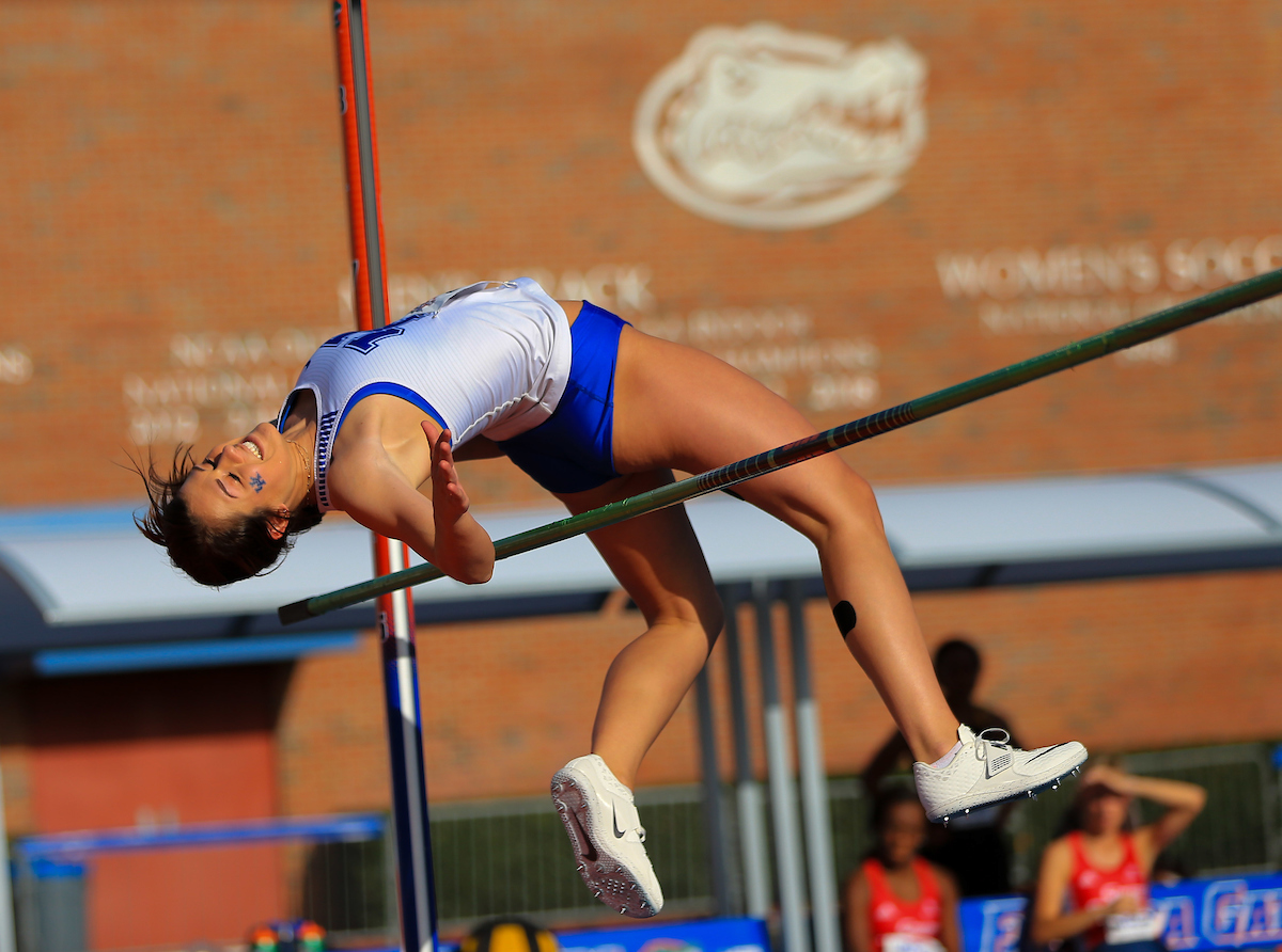 during the Pepsi Florida Relays at James G. Pressly Stadium on Friday, March 29, 2019 in Gainesville, Fla. (Photo by Matt Stamey)