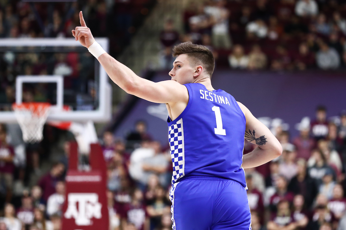 Nate Sestina.

Kentucky beat Texas A&M 69-60.

Photo by Elliott Hess | UK Athletics