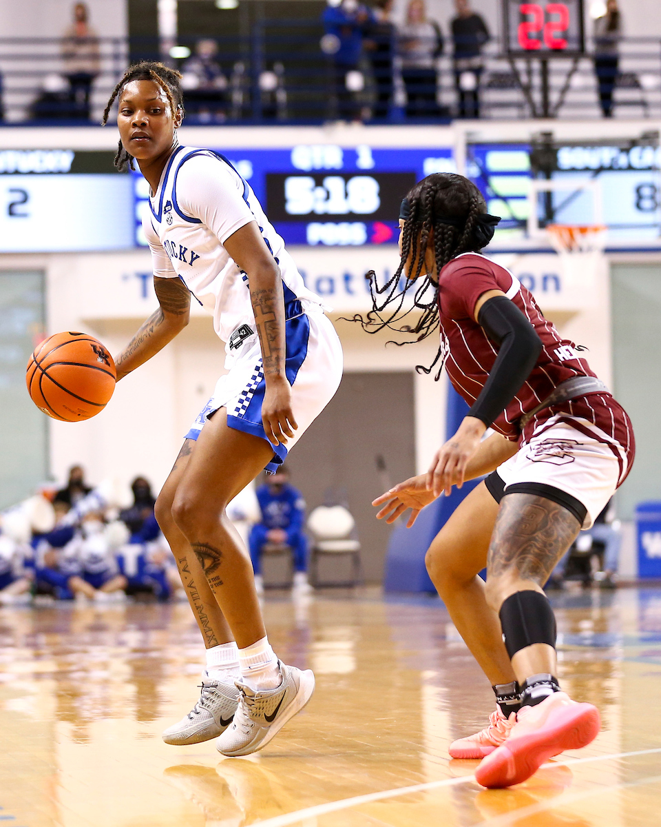 Jazmine Massengill.

Kentucky loses to South Carolina 59-50.

Photo by Grace Bradley | UK Athletics