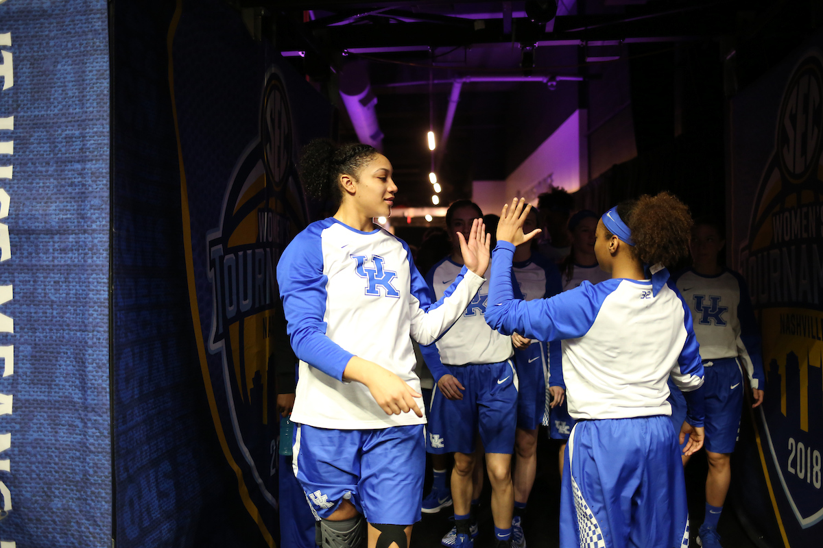 Alyssa Rice

The University of Kentucky women's basketball team beat Alabama in the SEC Tournament on Thursday, March 1, 2018 at Bridgestone Arena in Nashville, TN.

Photo by Britney Howard | UK Athletics