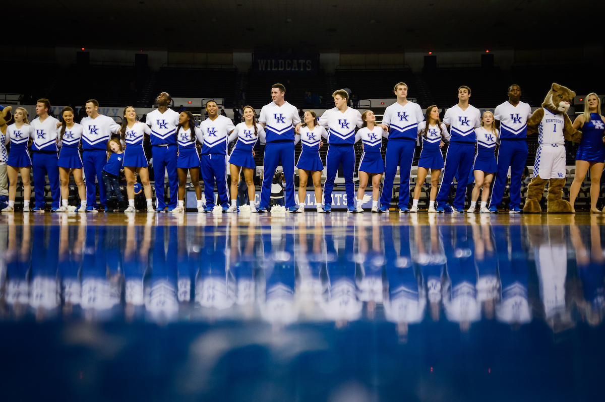 Cheerleaders.

Women's Basketball Beat WCU 99 - 39 on Tuesday, December 18th, in Lexington's Memorial Coliseum 

Photo by Eddie Justice | UK Athletics