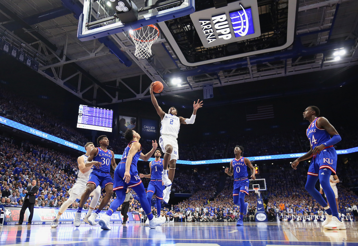 Ashton Hagans. 

The UK men's basketball team beat Kansas 71-63 at Rupp Arena on Saturday, January 26, 2019.


Photo By Barry Westerman | UK Athletics