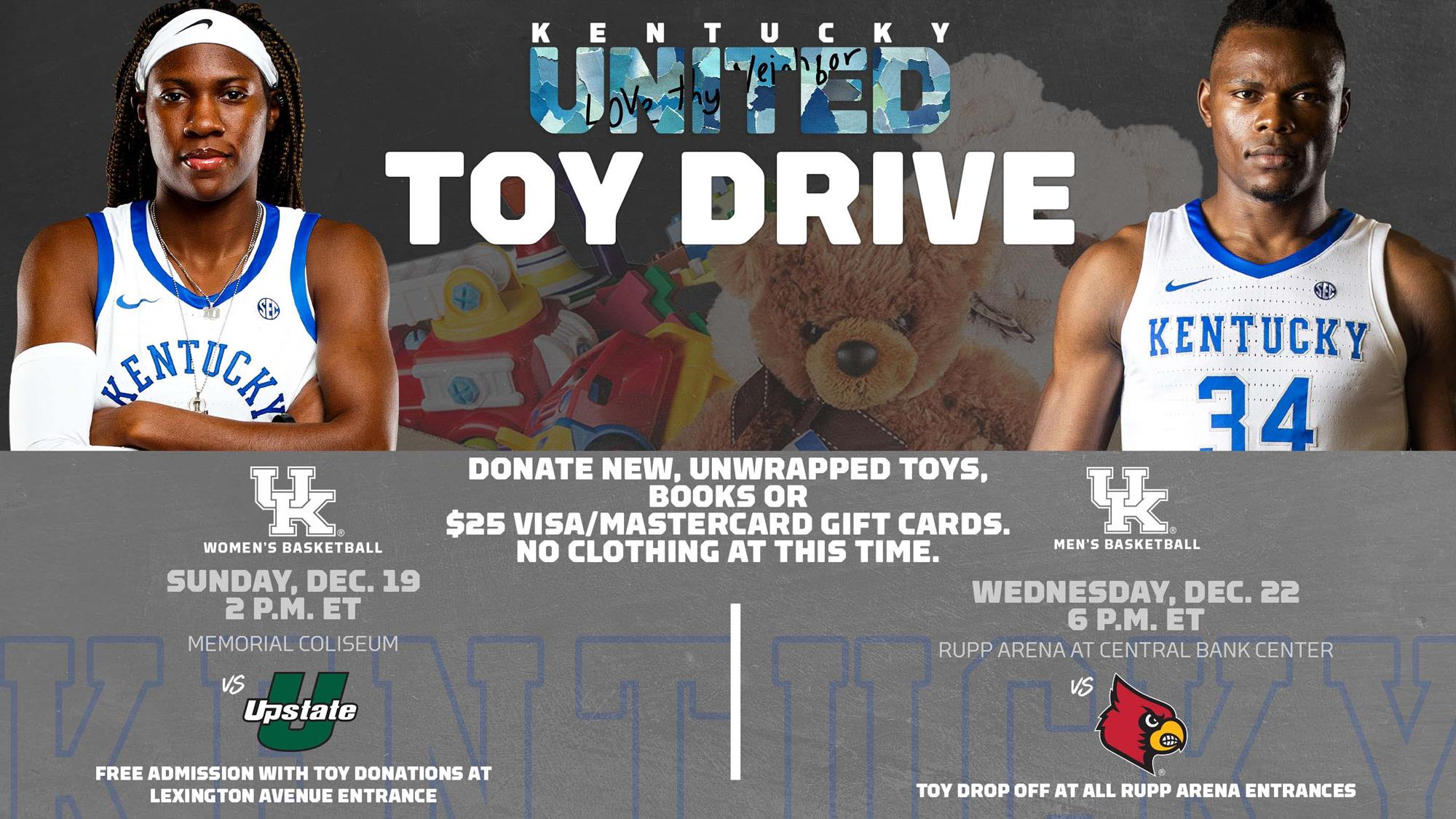 Kentucky MBB, WBB to Help with Western Kentucky Toy Drive