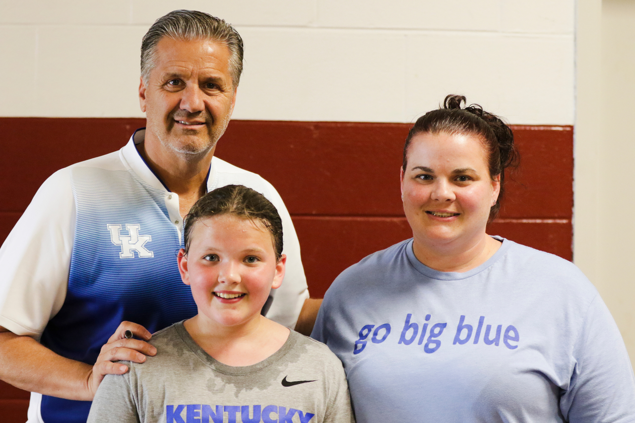 John Calipari. 

The Kentucky men's basketball team at its second day at Harrison County in Cynthiana, Kentucky, during the Satellite Camp tour. June 6, 2019. 

Photo by Eddie Justice | UK Athletics