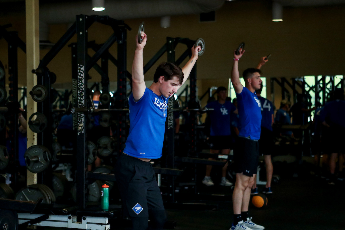 Zack Lee. Mason Moore.

Kentucky Baseball Lifting at the 2022 SEC Tournament.

Photo by Sarah Caputi | UK Athletics