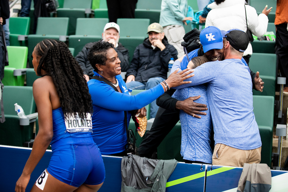 Alexis Holmes. Abby Steiner.

Day Four. The UK women’s track and field team placed third at the NCAA Track and Field Outdoor Championships at Hayward Field in Eugene, Or.

Photo by Chet White | UK Athletics