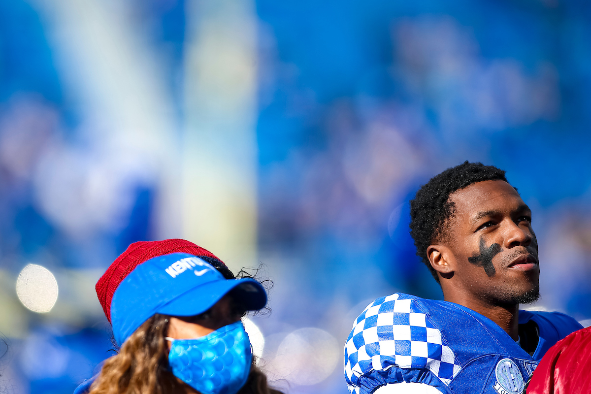 Cedrick Dort Jr. 

Kentucky beat New Mexico State 56-16.

Photo by Eddie Justice | UK Athletics