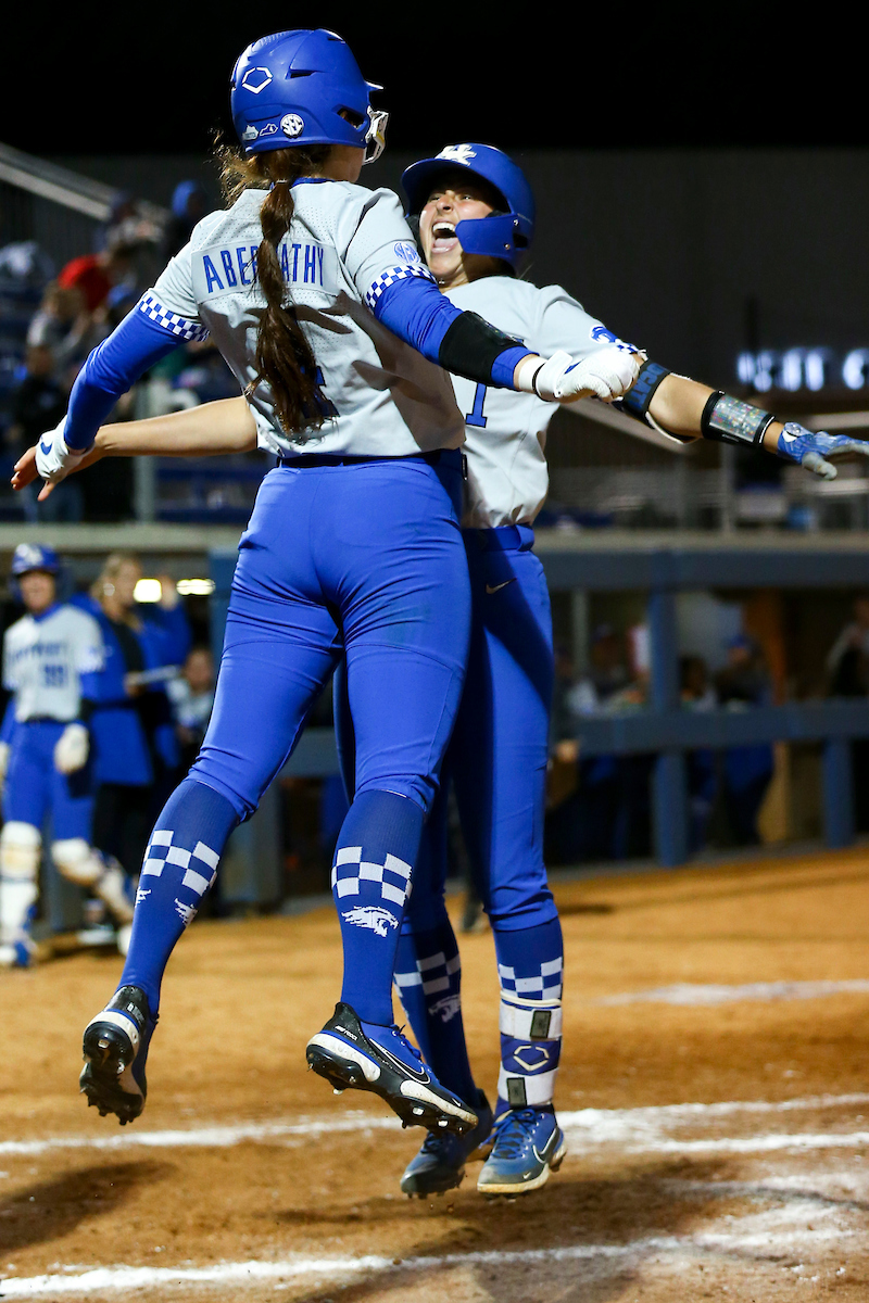 Renee Abernathy, Miranda Stoddard.

Kentucky beats Michigan 9-2.

Photo by Grace Bradley | UK Athletics