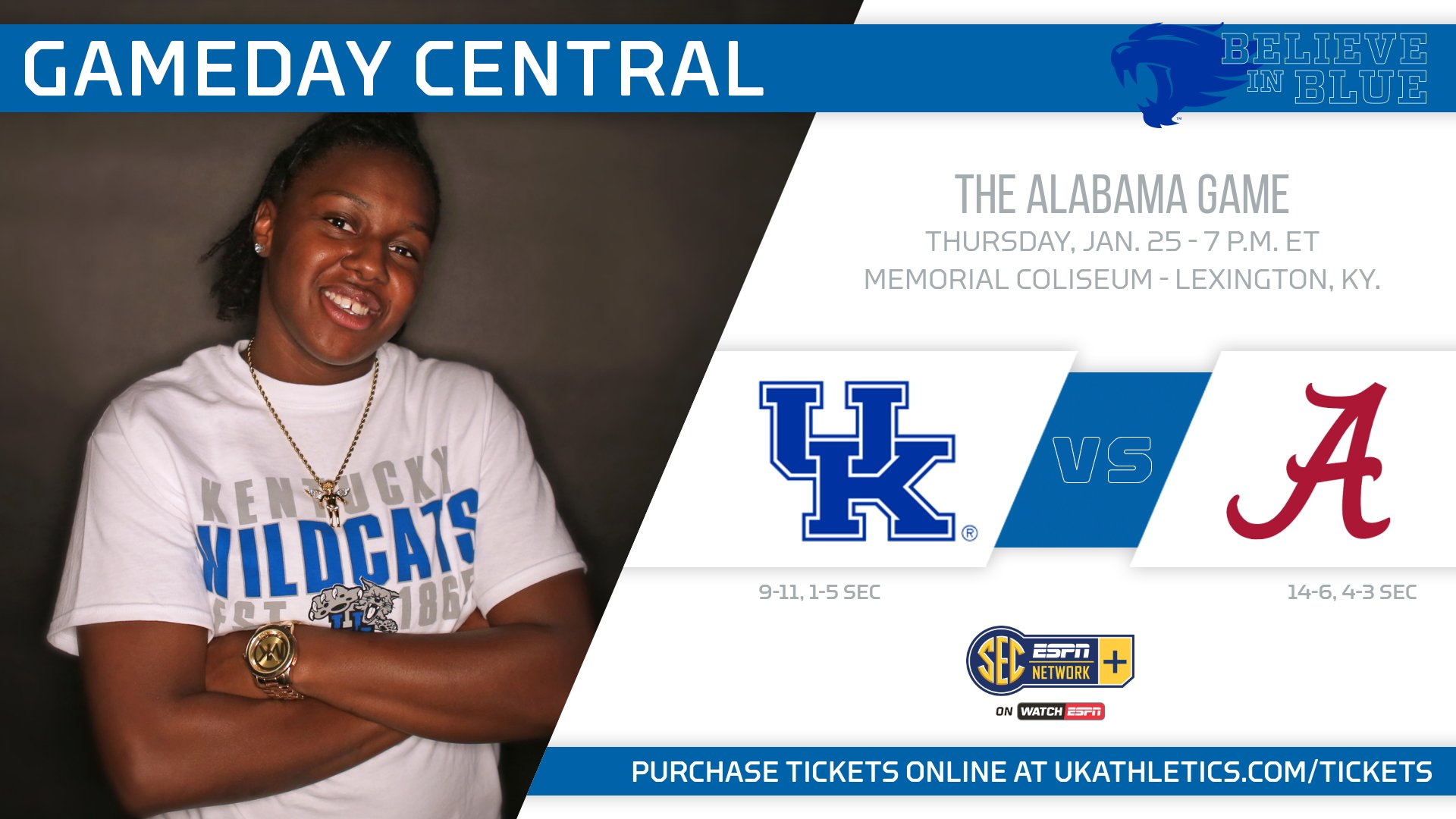 Wildcats Return to Memorial Coliseum, Host Alabama Thursday Night