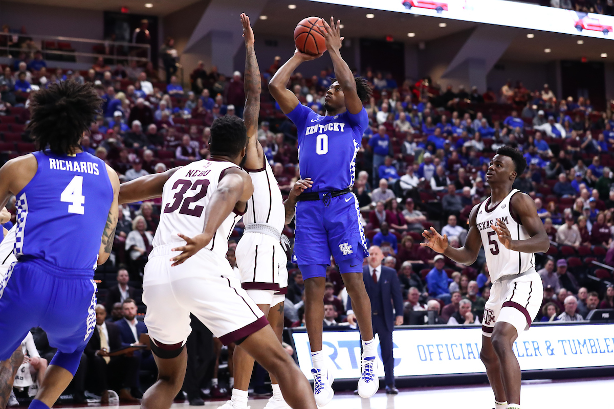 Ashton Hagans.

Kentucky beat Texas A&M 69-60.

Photo by Elliott Hess | UK Athletics