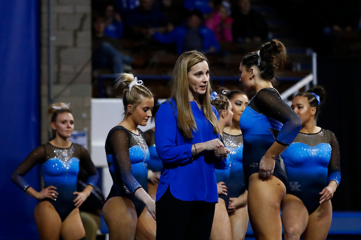 Rachel Garrison. Madison Averett.

The UK gymnastics team hosted #11 Auburn at Memorial Coliseum.

Photo by Chet White| UK Athletics