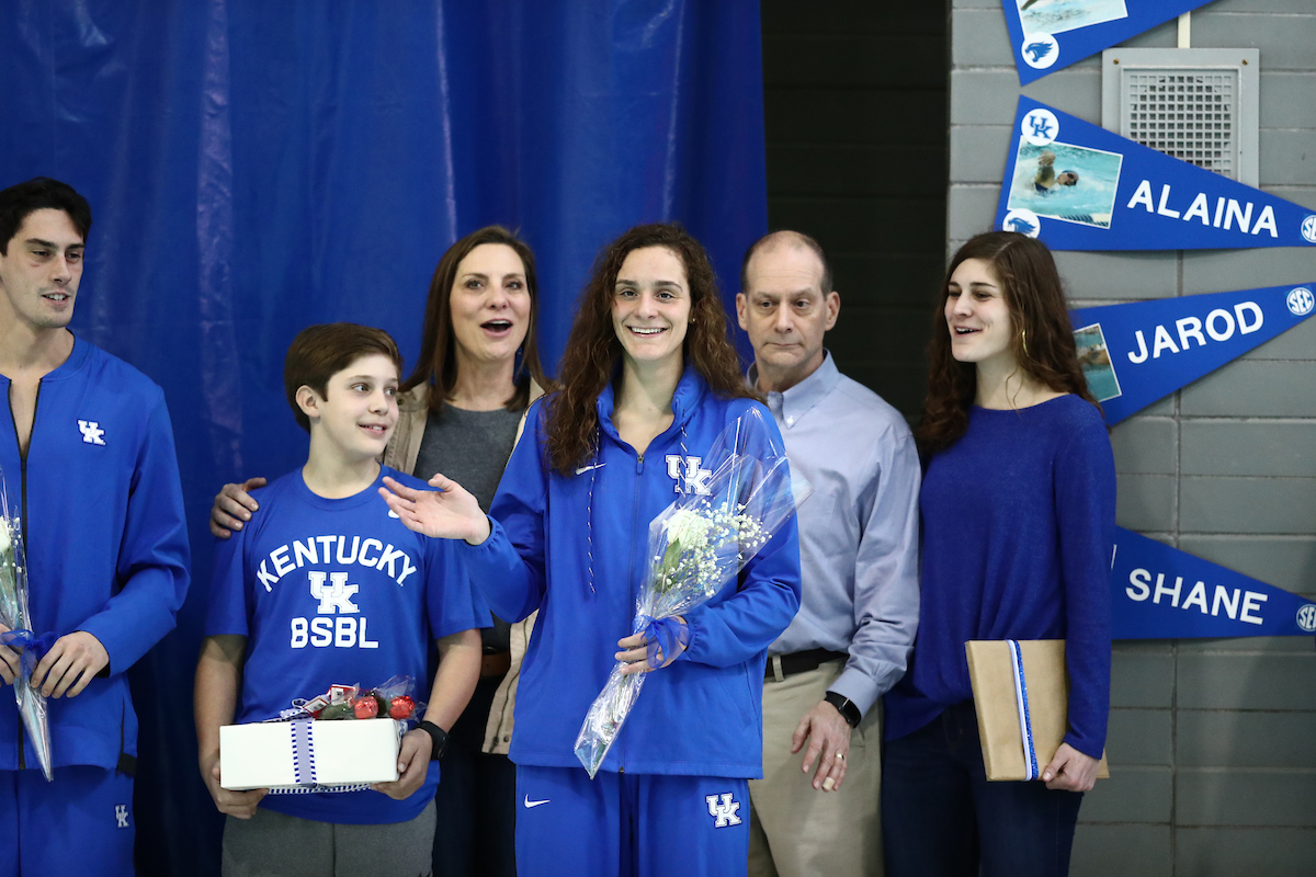 The UK men's and women's swim and drive teams beat Louisville on Senior Day at the Lancaster Aquatic Center on Saturday, January 26, 2019.

Photo by Elliott Hess | UK Athletics